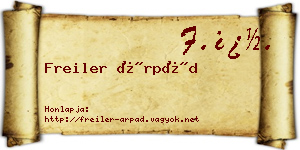 Freiler Árpád névjegykártya