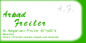 arpad freiler business card